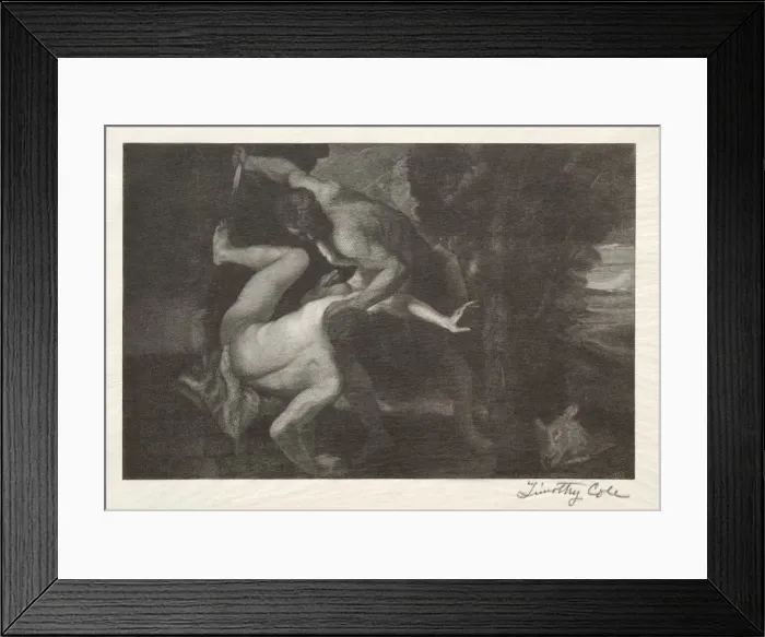 Framed Print : Old Italian Masters: The Death of Abel, 1892. Creator: Timothy Cole (American, 1852-1931) Framed Print : Old Italian Masters: The Death of Abel, 1892. Creator: Timothy Cole (American, 1852-1931)