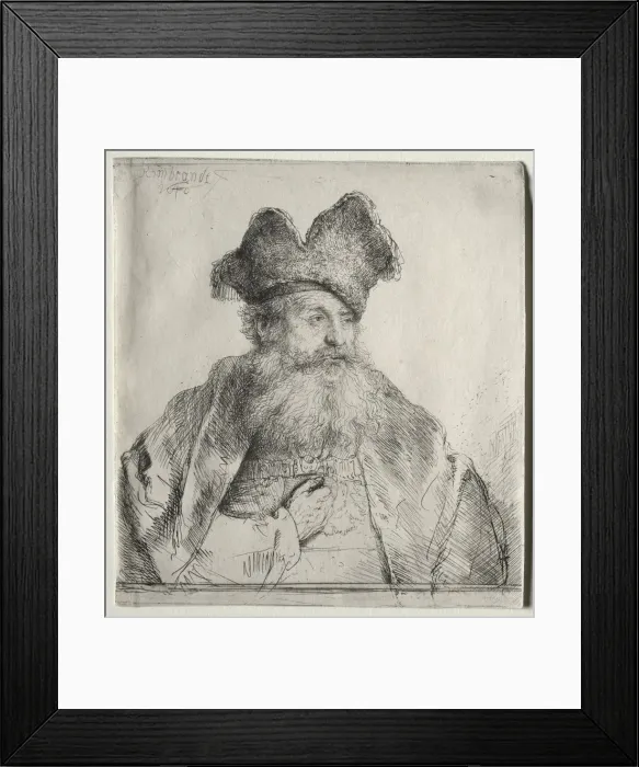 Framed Print : Old Man with a Divided Fur Cap, 1640. Creator: Rembrandt van Rijn (Dutch, 1606-1669) Framed Print : Old Man with a Divided Fur Cap, 1640. Creator: Rembrandt van Rijn (Dutch, 1606-1669)