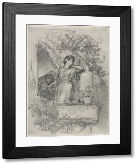 Framed Print : On the Balcony. Creator: Celestin Francois Nanteuil (French, 1813-1873) Framed Print : On the Balcony. Creator: Celestin Francois Nanteuil (French, 1813-1873)