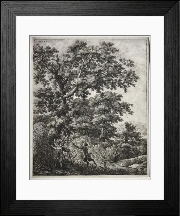 Framed Print : Pan and Syrinx. Creator: Anthonie Waterloo (Dutch, 1609 / 10-1690) Framed Print : Pan and Syrinx. Creator: Anthonie Waterloo (Dutch, 1609 / 10-1690)