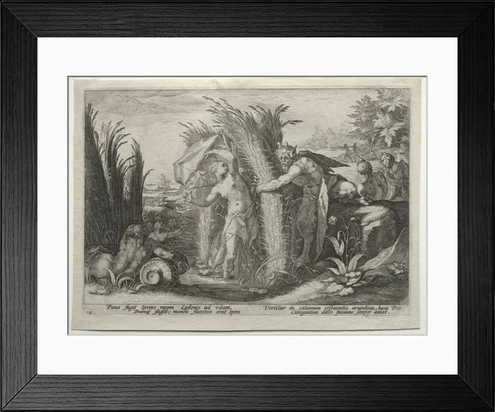 Framed Print : Pan Pursuing Syrinx, c. 1589. Creator: Unknown Framed Print : Pan Pursuing Syrinx, c. 1589. Creator: Unknown