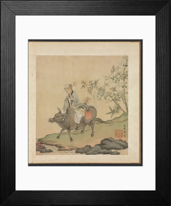 Framed Print : Paintings after Ancient Masters: Laozi Riding an Ox, 1598-1652. Creator: Chen Hongshou (Chinese Framed Print : Paintings after Ancient Masters: Laozi Riding an Ox, 1598-1652. Creator: Chen Hongshou (Chinese