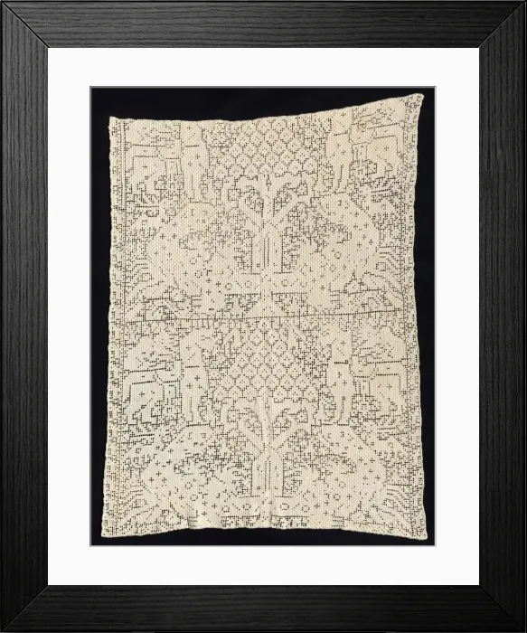 Framed Print : Panel with a Pattern of Trees and Unidentified Animals, 19th century. Creator: Unknown Framed Print : Panel with a Pattern of Trees and Unidentified Animals, 19th century. Creator: Unknown