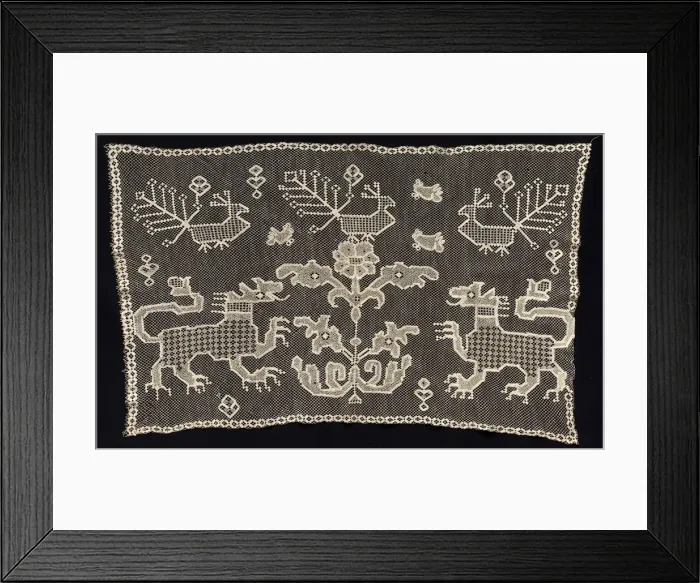 Framed Print : Panel with Panthers, Birds, and Floral Motifs, 18th-19th century. Creator: Unknown Framed Print : Panel with Panthers, Birds, and Floral Motifs, 18th-19th century. Creator: Unknown