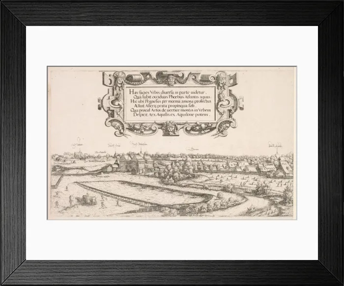 Framed Print : Panoramic View of Nuremberg: Left Portion, 1552. Creator: Hanns Lautensack (German, 1524-1566) Framed Print : Panoramic View of Nuremberg: Left Portion, 1552. Creator: Hanns Lautensack (German, 1524-1566)