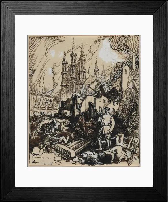 Framed Print : Louvain, 1914. Creator: Auguste Louis Lepere (French, 1849-1918) Framed Print : Louvain, 1914. Creator: Auguste Louis Lepere (French, 1849-1918)