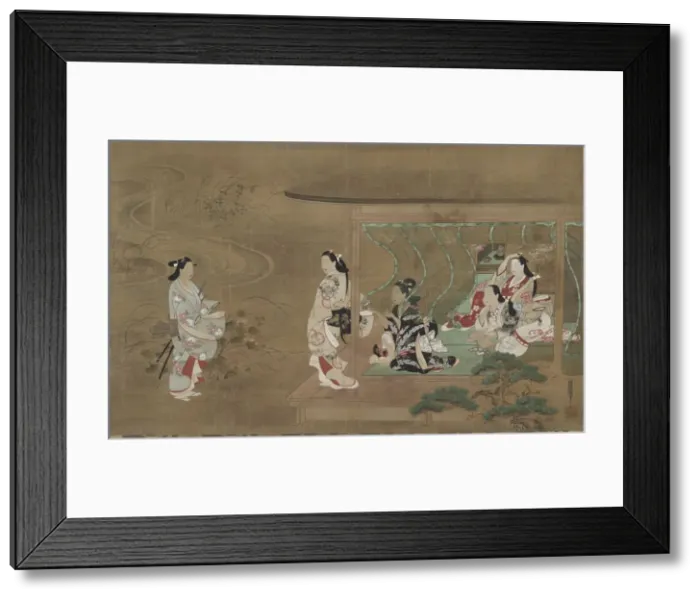 Framed Print : Lovers Visit, 1680-1730. Creator: Tamura Suio (Japanese) Framed Print : Lovers Visit, 1680-1730. Creator: Tamura Suio (Japanese)