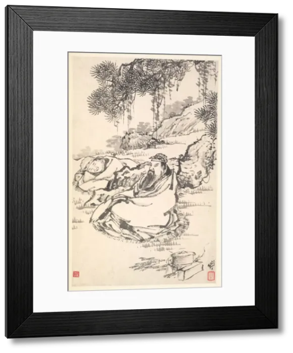 Framed Print : Lu Tong and Servant, 1788. Creator: Min Zhen (Chinese, 1730-after 1788) Framed Print : Lu Tong and Servant, 1788. Creator: Min Zhen (Chinese, 1730-after 1788)