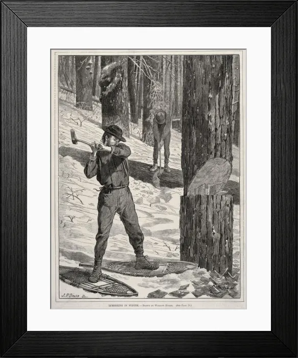 Framed Print : Lumbering in Winter, 1871. Creator: Winslow Homer (American, 1836-1910) Framed Print : Lumbering in Winter, 1871. Creator: Winslow Homer (American, 1836-1910)