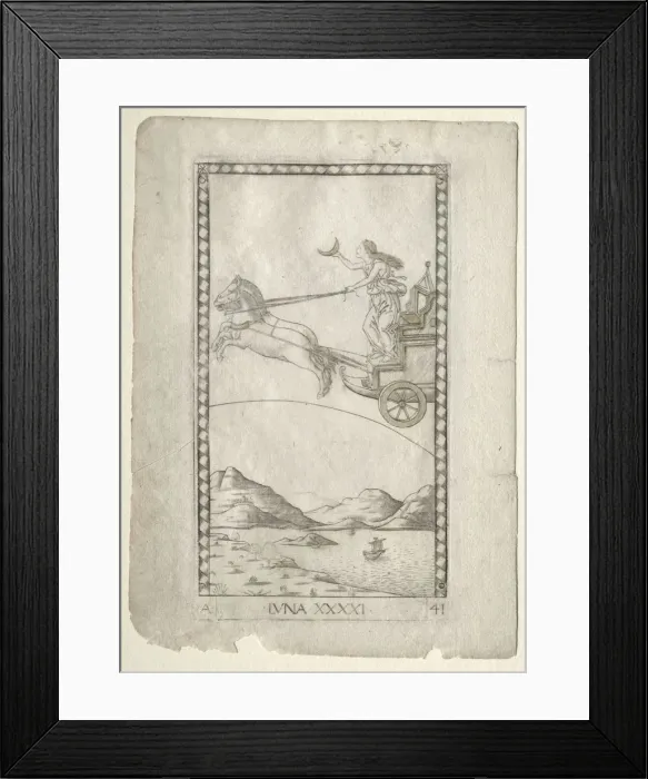 Framed Print : Luna (from the Tarocchi, series A: Firmaments of the Universe, #41), before 1467. Creator Framed Print : Luna (from the Tarocchi, series A: Firmaments of the Universe, #41), before 1467. Creator