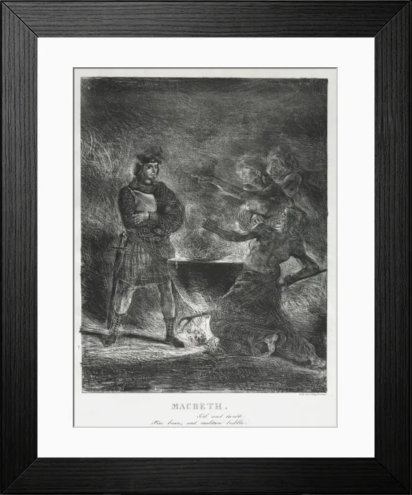 Framed Print : Macbeth Consulting the Witches, 1825. Creator: Eugene Delacroix (French, 1798-1863) Framed Print : Macbeth Consulting the Witches, 1825. Creator: Eugene Delacroix (French, 1798-1863)
