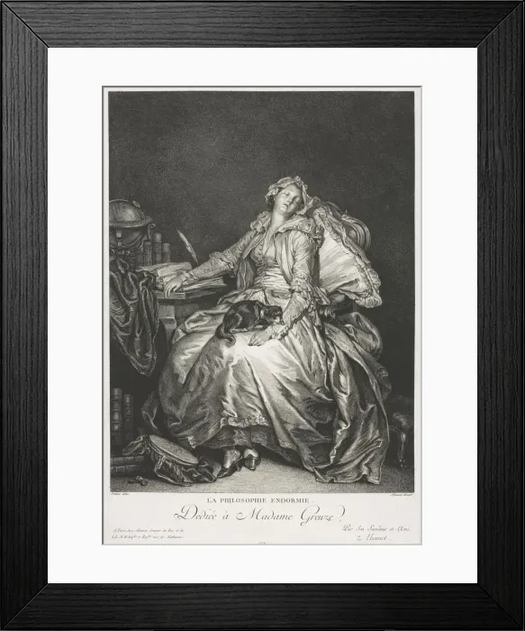Framed Print : Madame Greuze Asleep, 1776. Creator: Jean-Michel the Younger Moreau (French, 1741-1814) Framed Print : Madame Greuze Asleep, 1776. Creator: Jean-Michel the Younger Moreau (French, 1741-1814)
