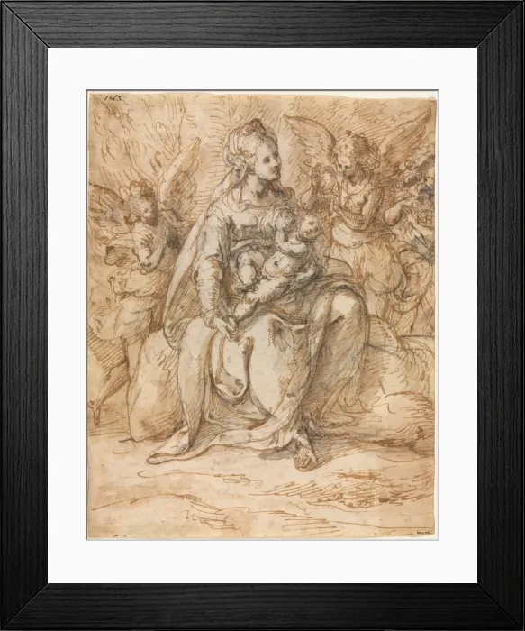 Framed Print : Madonna and Child with Angels, late 1500s. Creator: Aurelio Luini (Italian, 1530-1593) Framed Print : Madonna and Child with Angels, late 1500s. Creator: Aurelio Luini (Italian, 1530-1593)