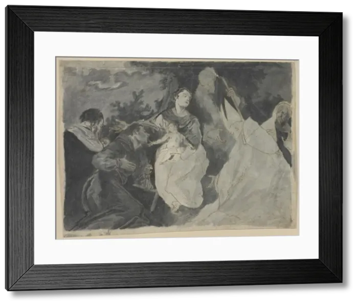 Framed Print : Madonna and Child with Saints, 1700s. Creator: Unknown Framed Print : Madonna and Child with Saints, 1700s. Creator: Unknown