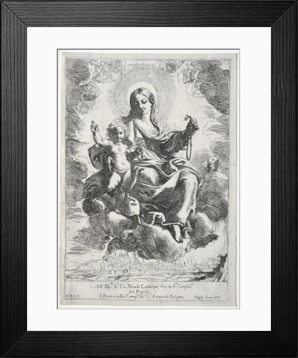 Framed Print : Madonna of the Rosary. Creator: Domenico Maria Canuti (Italian, 1620-1684) Framed Print : Madonna of the Rosary. Creator: Domenico Maria Canuti (Italian, 1620-1684)
