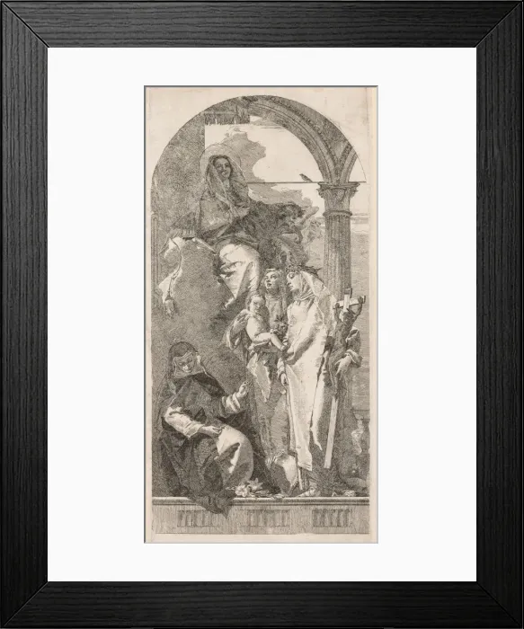 Framed Print : Madonna with Saints Agnes, Catherine and Rosa. Creator: Giovanni Domenico Tiepolo (Italian Framed Print : Madonna with Saints Agnes, Catherine and Rosa. Creator: Giovanni Domenico Tiepolo (Italian