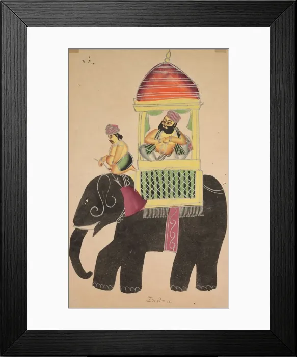 Framed Print : Mahant of Tarakeshwar Rides on an Elephant, 1800s. Creator: Unknown Framed Print : Mahant of Tarakeshwar Rides on an Elephant, 1800s. Creator: Unknown