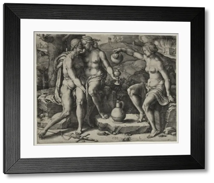 Framed Print : Lot and His Daughters, 1530. Creator: Lucas van Leyden (Dutch, 1494-1533) Framed Print : Lot and His Daughters, 1530. Creator: Lucas van Leyden (Dutch, 1494-1533)