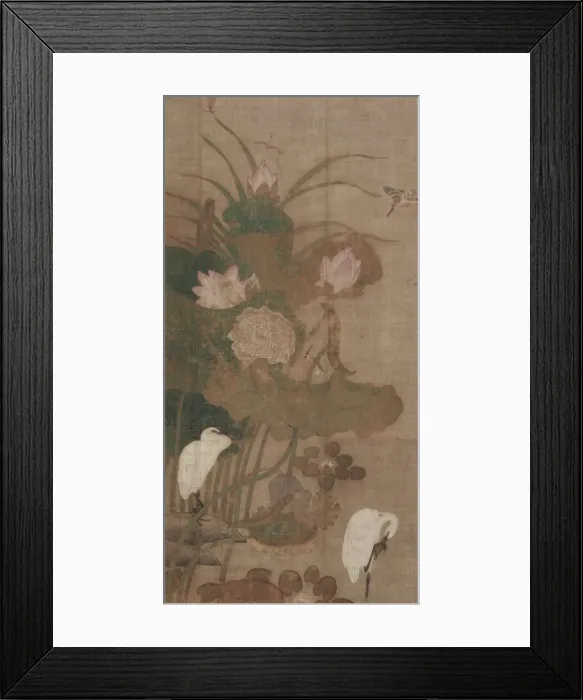Framed Print : Lotuses, Insects, and Birds, 1800s. Creator: Unknown Framed Print : Lotuses, Insects, and Birds, 1800s. Creator: Unknown