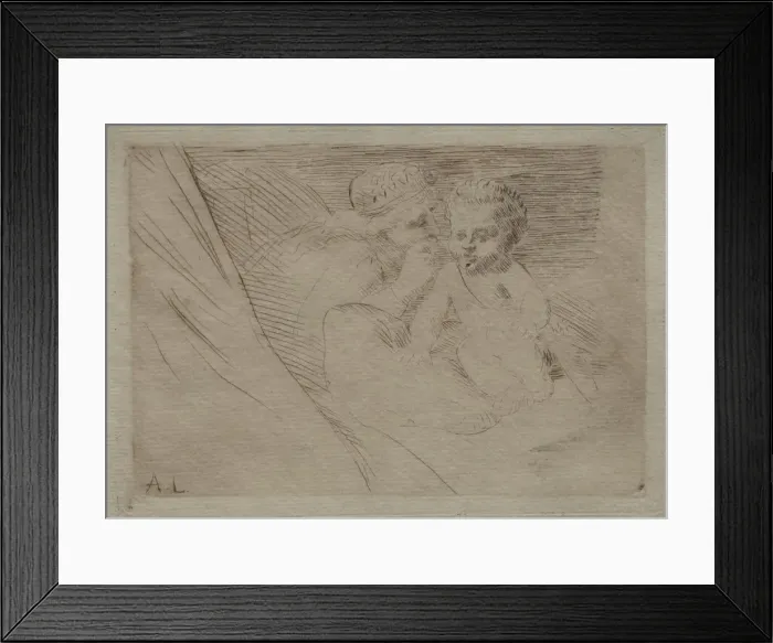 Framed Print : Mab et Cupidon. Creator: Alphonse Legros (French, 1837-1911) Framed Print : Mab et Cupidon. Creator: Alphonse Legros (French, 1837-1911)