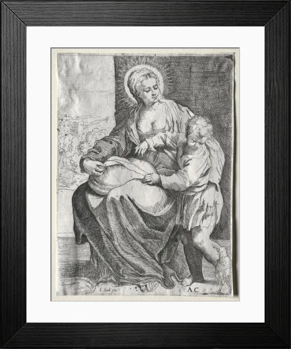 Framed Print : Madonna with the White Raven, 1500s. Creator: Annibale Carracci (Italian, c. 1560-1609), school of Framed Print : Madonna with the White Raven, 1500s. Creator: Annibale Carracci (Italian, c. 1560-1609), school of