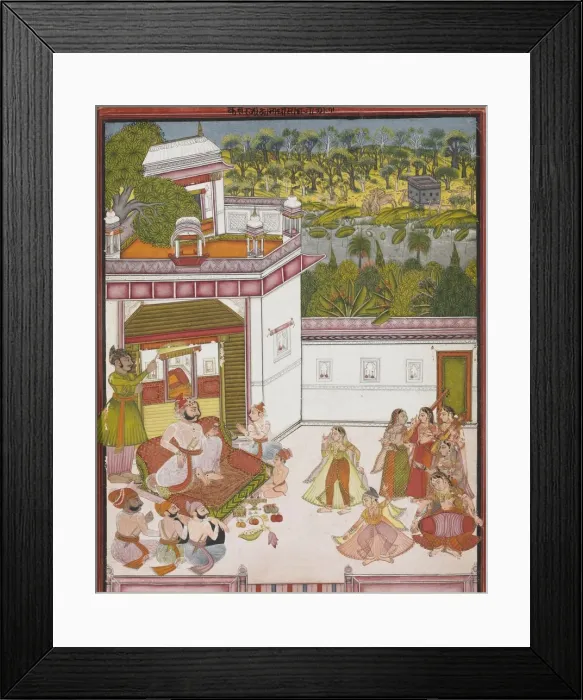 Framed Print : Maharaja of Kotah Listening to Music and Watching Dancers, c. 1820. Creator: Unknown Framed Print : Maharaja of Kotah Listening to Music and Watching Dancers, c. 1820. Creator: Unknown