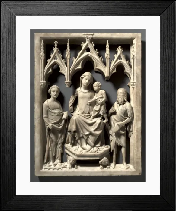 Framed Print : Madonna and Child with Saints Catherine and John the Baptist, c. 1340-1350. Creator Framed Print : Madonna and Child with Saints Catherine and John the Baptist, c. 1340-1350. Creator