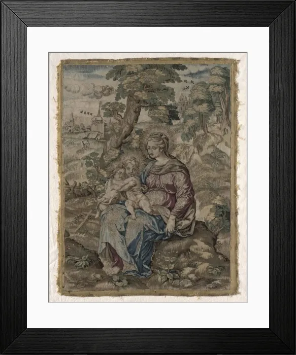 Framed Print : Madonna with Christ Child and Saint John the Baptist, 1500s. Creator: Unknown Framed Print : Madonna with Christ Child and Saint John the Baptist, 1500s. Creator: Unknown