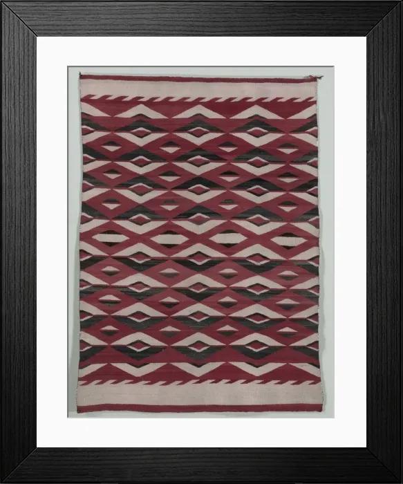 Framed Print : Diamond Network Style Rug, c. 1890-1900. Creator: Unknown Framed Print : Diamond Network Style Rug, c. 1890-1900. Creator: Unknown