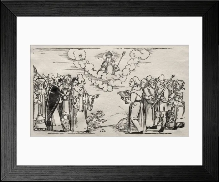Framed Print : Dispute between Luther and a Catholic Theologian. Creator: Hans Sebald Beham (German, 1500-1550) Framed Print : Dispute between Luther and a Catholic Theologian. Creator: Hans Sebald Beham (German, 1500-1550)