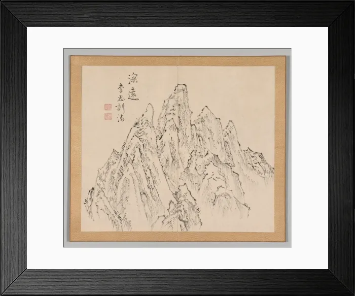 Framed Print : Double Album of Landscape Studies after Ikeno Taiga, Volume 2 (leaf 6), 18th century Framed Print : Double Album of Landscape Studies after Ikeno Taiga, Volume 2 (leaf 6), 18th century