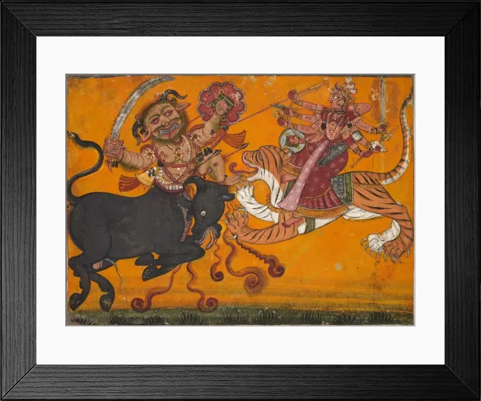 Framed Print : Durga Slaying Mahisha, c. 1700-1710. Creator: Unknown Framed Print : Durga Slaying Mahisha, c. 1700-1710. Creator: Unknown