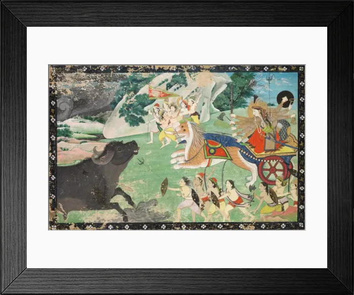 Framed Print : Durga Slaying Mahisha, c. 1830. Creator: Unknown Framed Print : Durga Slaying Mahisha, c. 1830. Creator: Unknown