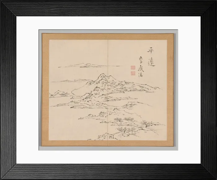 Framed Print : Double Album of Landscape Studies after Ikeno Taiga, Volume 2 (leaf 8), 18th century Framed Print : Double Album of Landscape Studies after Ikeno Taiga, Volume 2 (leaf 8), 18th century