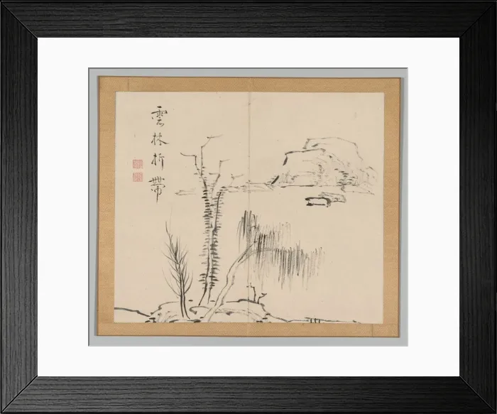 Framed Print : Double Album of Landscape Studies after Ikeno Taiga, Volume 2 (leaf 16), 18th century Framed Print : Double Album of Landscape Studies after Ikeno Taiga, Volume 2 (leaf 16), 18th century