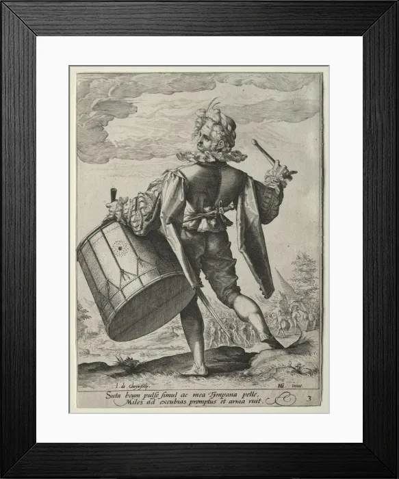 Framed Print : Drummer, 1587. Creator: Jacob de Gheyn II (Dutch, 1565-1629); Hendrick Goltzius (Dutch, 1558-1617) Framed Print : Drummer, 1587. Creator: Jacob de Gheyn II (Dutch, 1565-1629); Hendrick Goltzius (Dutch, 1558-1617)