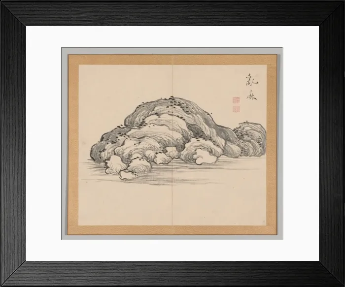 Framed Print : Double Album of Landscape Studies after Ikeno Taiga, Volume 1 (leaf 12), 18th century Framed Print : Double Album of Landscape Studies after Ikeno Taiga, Volume 1 (leaf 12), 18th century
