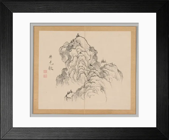 Framed Print : Double Album of Landscape Studies after Ikeno Taiga, Volume 1 (leaf 16), 18th century Framed Print : Double Album of Landscape Studies after Ikeno Taiga, Volume 1 (leaf 16), 18th century