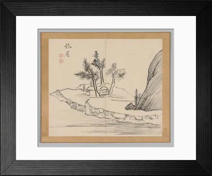 Framed Print : Double Album of Landscape Studies after Ikeno Taiga, Volume 2 (leaf 22), 18th century Framed Print : Double Album of Landscape Studies after Ikeno Taiga, Volume 2 (leaf 22), 18th century