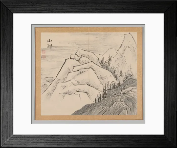 Framed Print : Double Album of Landscape Studies after Ikeno Taiga, Volume 1 (leaf 29), 18th century Framed Print : Double Album of Landscape Studies after Ikeno Taiga, Volume 1 (leaf 29), 18th century