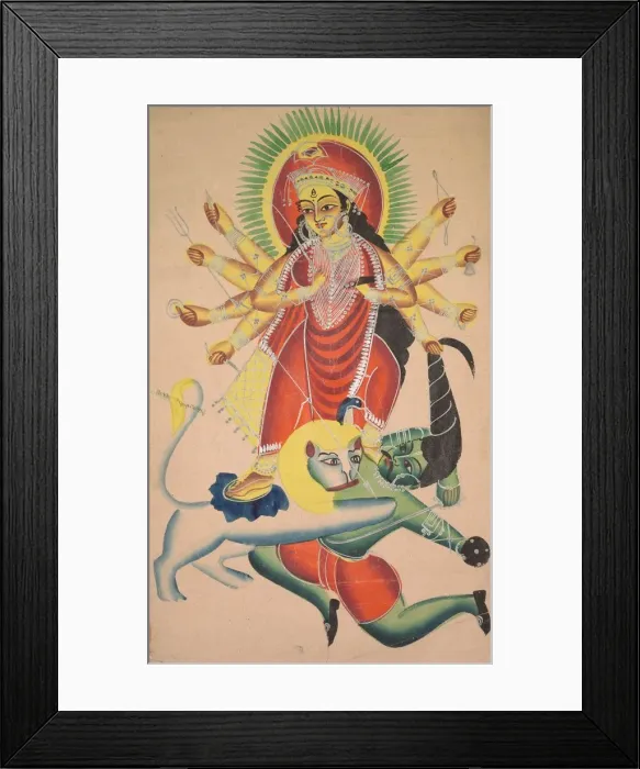 Framed Print : Durga Killing the Demon Mahisha, 1800s. Creator: Unknown Framed Print : Durga Killing the Demon Mahisha, 1800s. Creator: Unknown