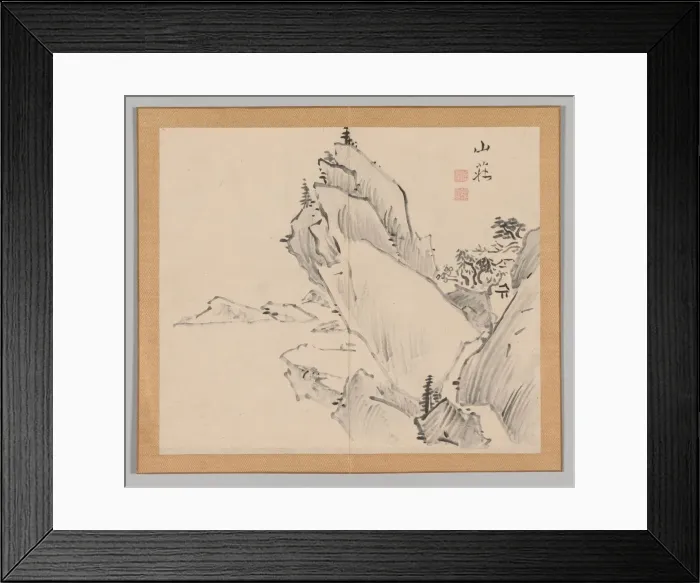 Framed Print : Double Album of Landscape Studies after Ikeno Taiga, Volume 1 (leaf 30), 18th century Framed Print : Double Album of Landscape Studies after Ikeno Taiga, Volume 1 (leaf 30), 18th century