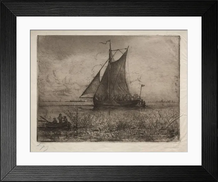 Framed Print : Dutch Riverscape. Creator: Ludovic Napoleon, Vicomte Lepic (French, 1839-1889) Framed Print : Dutch Riverscape. Creator: Ludovic Napoleon, Vicomte Lepic (French, 1839-1889)
