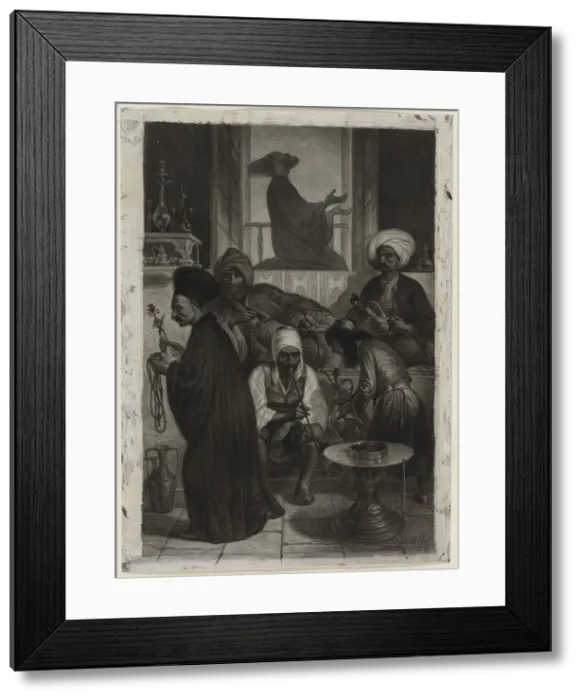 Framed Print : Cafe in Constantinople, 1847. Creator: Alexandre Bida (French, 1823-1895) Framed Print : Cafe in Constantinople, 1847. Creator: Alexandre Bida (French, 1823-1895)