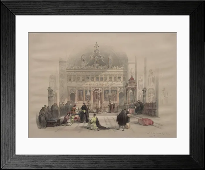 Framed Print : Chapel of the Convent of St. Saba, 1839. Creator: David Roberts (British, 1796-1864) Framed Print : Chapel of the Convent of St. Saba, 1839. Creator: David Roberts (British, 1796-1864)