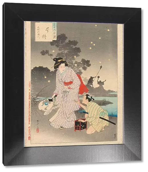 Chasing Fireflies, A Lady of the Tenmei Era (1781-1789)... 1894. Creator: Mizuno Toshikata