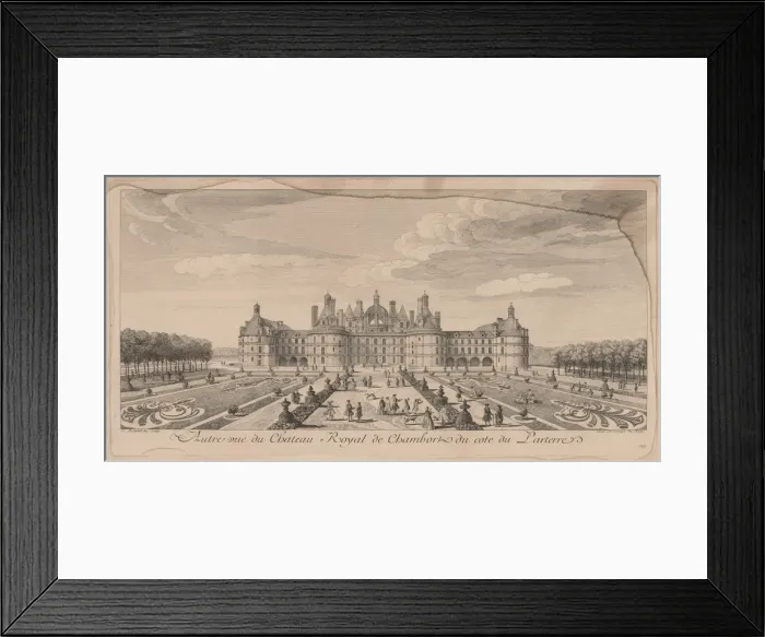 Framed Print : Chateau Chambord from the Gardens. Creator: Jacques Rigaud (French, 1681-1754) Framed Print : Chateau Chambord from the Gardens. Creator: Jacques Rigaud (French, 1681-1754)