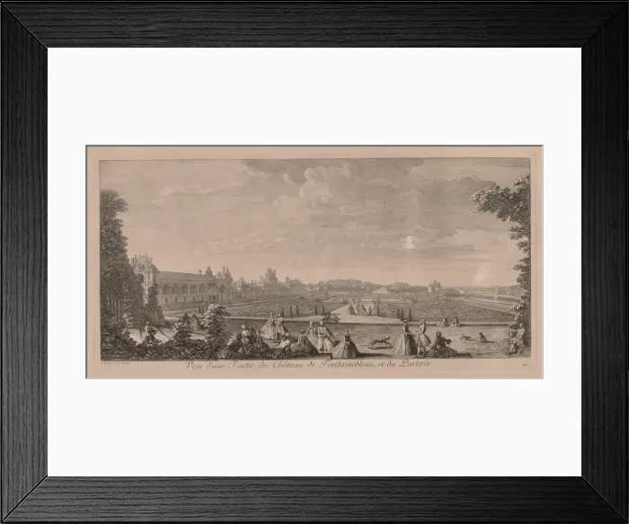 Framed Print : Chateau Fontainebleau and Gardens. Creator: Jacques Rigaud (French, 1681-1754) Framed Print : Chateau Fontainebleau and Gardens. Creator: Jacques Rigaud (French, 1681-1754)