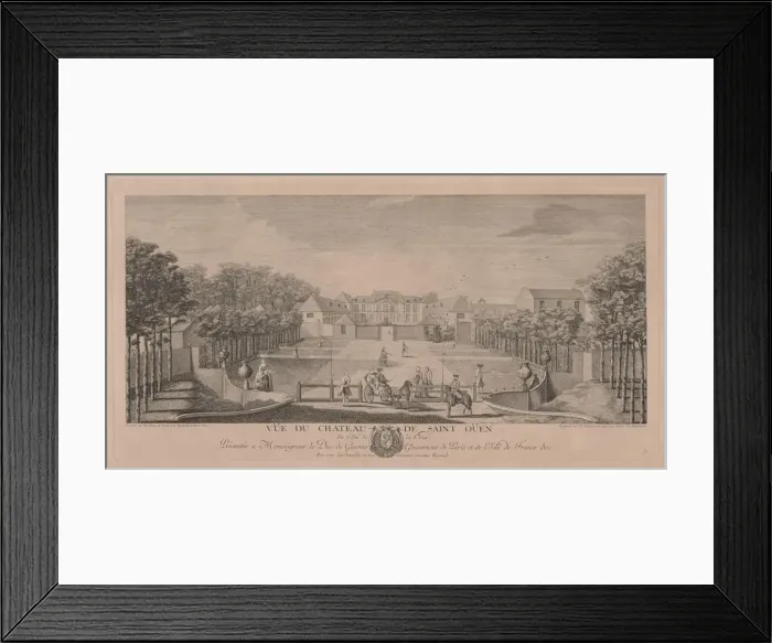 Framed Print : Chateau Saint Ouen from the Court. Creator: Jacques Rigaud (French, 1681-1754) Framed Print : Chateau Saint Ouen from the Court. Creator: Jacques Rigaud (French, 1681-1754)