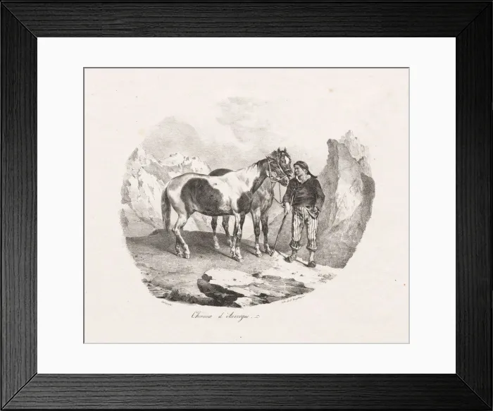 Framed Print : Chevaux d Auvergne, 1822. Creator: Theodore Gericault (French, 1791-1824); Gihaut Framed Print : Chevaux d Auvergne, 1822. Creator: Theodore Gericault (French, 1791-1824); Gihaut